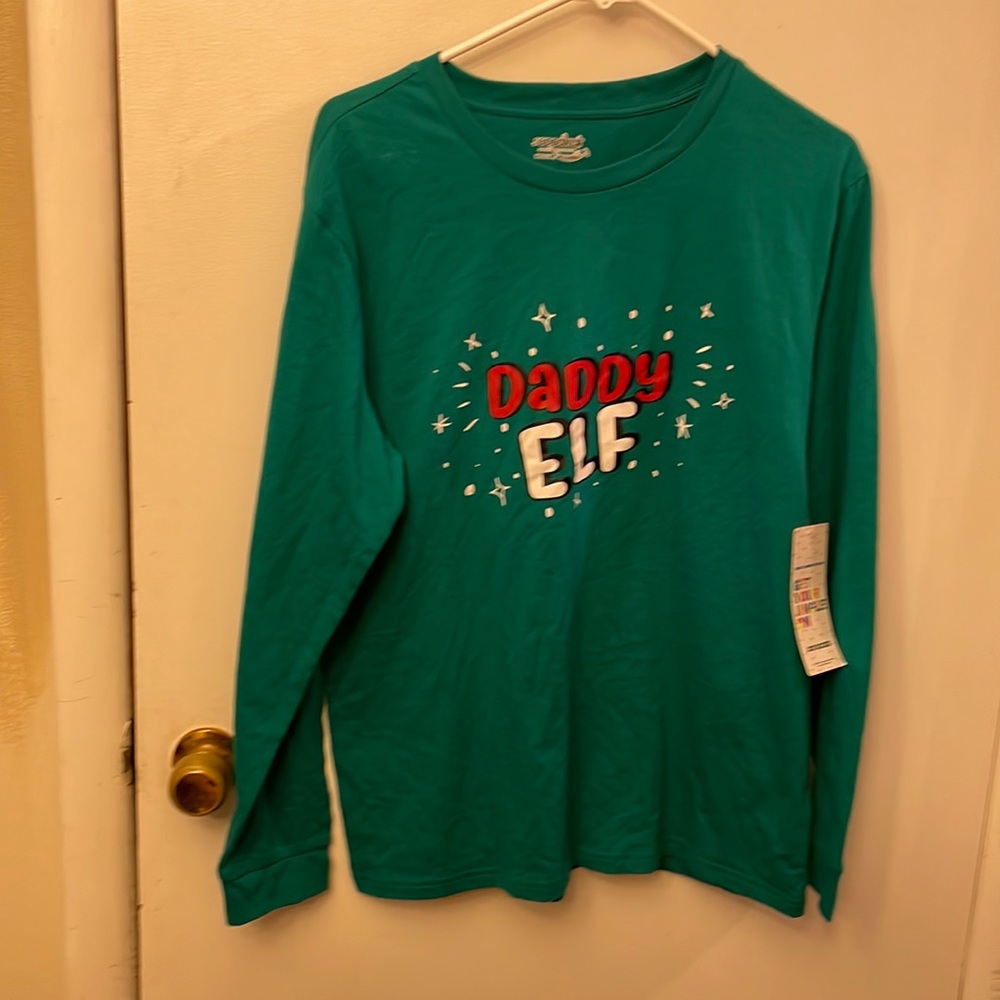 Joe Boxer Daddy Elf Pajama Shirt Green Size Medium NWT
